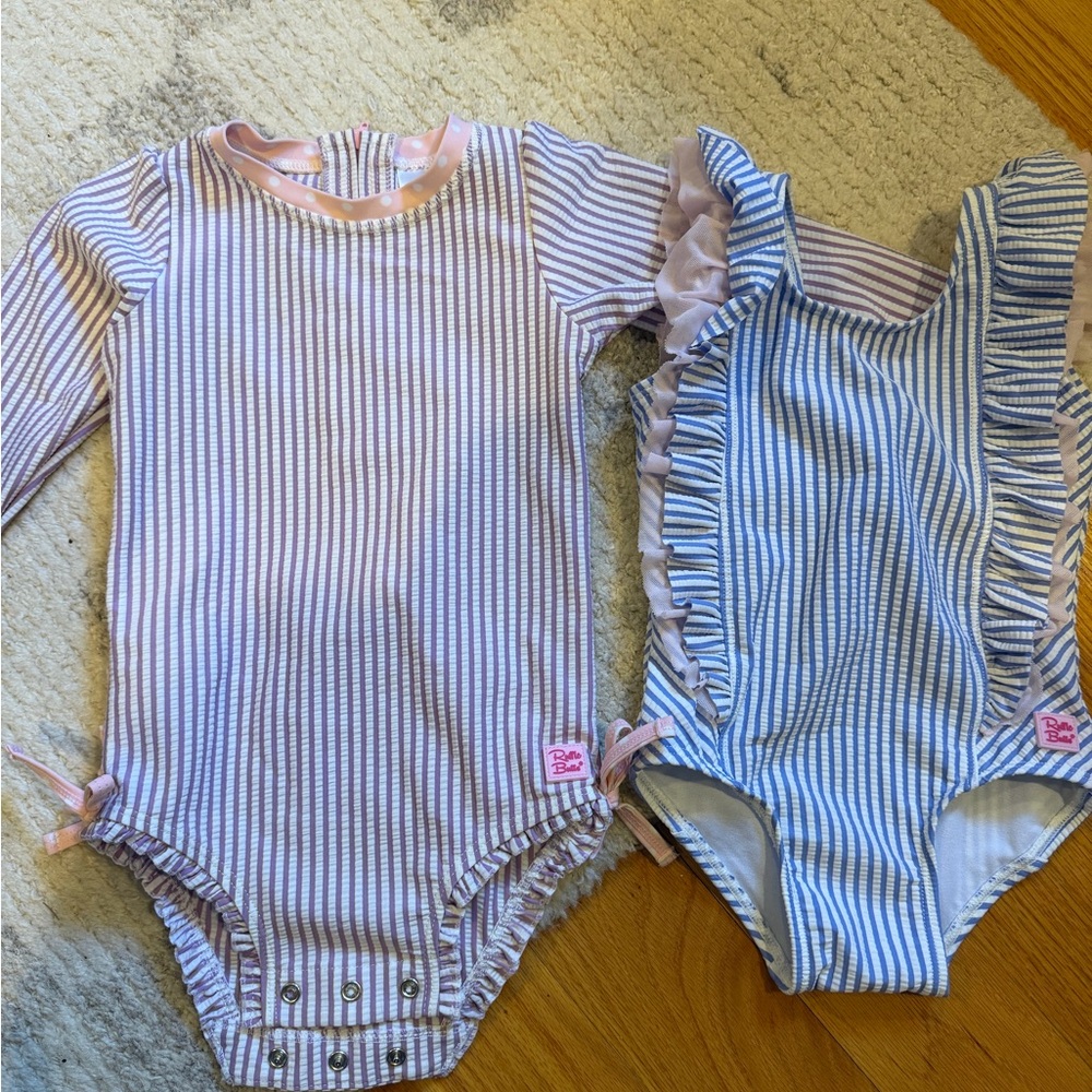 RuffleButts Striped One-Piece Swimsuits